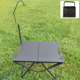 Maxbell Foldable Camping Table Black Grill Table for Backyard Outdoor Cooking Travel with Light Stand