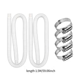 Maxbell 2x Pool Connection Hoses 59 inch 1.25" Diameter Premium PVC Replacement Hose White