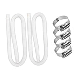 Maxbell 2x Pool Connection Hoses 59 inch 1.25" Diameter Premium PVC Replacement Hose White
