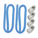 Maxbell 2x Pool Connection Hoses 59 inch 1.25" Diameter Premium PVC Replacement Hose Blue