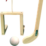 Maxbell Wooden Chinese Kids Field Hockey Kit Accessory Sturdy Lightweight 2inch Ball Light Brown