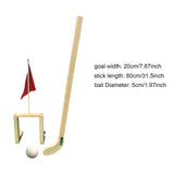 Maxbell Wooden Chinese Kids Field Hockey Kit Accessory Sturdy Lightweight 2inch Ball Light Brown