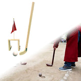 Maxbell Wooden Chinese Kids Field Hockey Kit Accessory Sturdy Lightweight 2inch Ball Light Brown