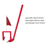 Maxbell Wooden Chinese Kids Field Hockey Kit Accessory Sturdy Lightweight 2inch Ball Red