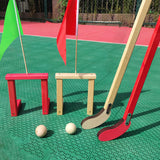 Maxbell Wooden Chinese Kids Field Hockey Kit Accessory Sturdy Lightweight 2inch Ball Red