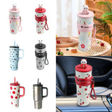 Maxbell Portable Insulated Tumbler Stainless Steel Water Bottle for Outdoor Home Car Pink with Panda