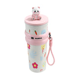 Maxbell Portable Insulated Tumbler Stainless Steel Water Bottle for Outdoor Home Car Pink with Panda