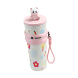 Maxbell Portable Insulated Tumbler Stainless Steel Water Bottle for Outdoor Home Car Pink with Panda