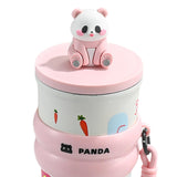 Maxbell Portable Insulated Tumbler Stainless Steel Water Bottle for Outdoor Home Car Pink with Panda