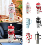 Maxbell Portable Insulated Tumbler Stainless Steel Water Bottle for Outdoor Home Car Pink with Panda