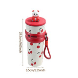 Maxbell Portable Insulated Tumbler Stainless Steel Water Bottle for Outdoor Home Car Red with Panda