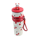 Maxbell Portable Insulated Tumbler Stainless Steel Water Bottle for Outdoor Home Car Red with Panda