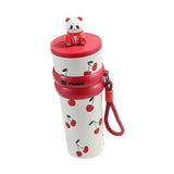 Maxbell Portable Insulated Tumbler Stainless Steel Water Bottle for Outdoor Home Car Red with Panda