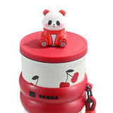 Maxbell Portable Insulated Tumbler Stainless Steel Water Bottle for Outdoor Home Car Red with Panda