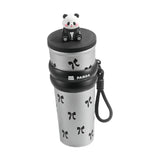 Maxbell Portable Insulated Tumbler Stainless Steel Water Bottle for Outdoor Home Car Silvery with Panda