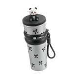 Maxbell Portable Insulated Tumbler Stainless Steel Water Bottle for Outdoor Home Car Silvery with Panda