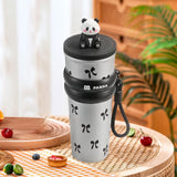 Maxbell Portable Insulated Tumbler Stainless Steel Water Bottle for Outdoor Home Car Silvery with Panda