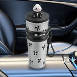 Maxbell Portable Insulated Tumbler Stainless Steel Water Bottle for Outdoor Home Car Silvery with Panda