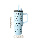 Maxbell Portable Insulated Tumbler Stainless Steel Water Bottle for Outdoor Home Car Blue with Handle