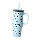 Maxbell Portable Insulated Tumbler Stainless Steel Water Bottle for Outdoor Home Car Blue with Handle