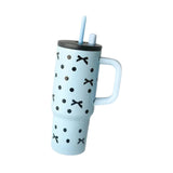 Maxbell Portable Insulated Tumbler Stainless Steel Water Bottle for Outdoor Home Car Blue with Handle