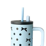 Maxbell Portable Insulated Tumbler Stainless Steel Water Bottle for Outdoor Home Car Blue with Handle