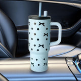 Maxbell Portable Insulated Tumbler Stainless Steel Water Bottle for Outdoor Home Car Blue with Handle