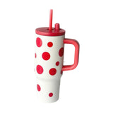 Maxbell Portable Insulated Tumbler Stainless Steel Water Bottle for Outdoor Home Car Red with Handle