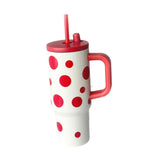 Maxbell Portable Insulated Tumbler Stainless Steel Water Bottle for Outdoor Home Car Red with Handle