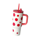 Maxbell Portable Insulated Tumbler Stainless Steel Water Bottle for Outdoor Home Car Red with Handle