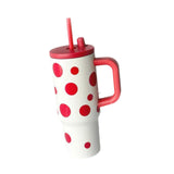 Maxbell Portable Insulated Tumbler Stainless Steel Water Bottle for Outdoor Home Car Red with Handle