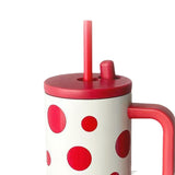 Maxbell Portable Insulated Tumbler Stainless Steel Water Bottle for Outdoor Home Car Red with Handle