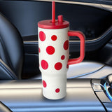 Maxbell Portable Insulated Tumbler Stainless Steel Water Bottle for Outdoor Home Car Red with Handle