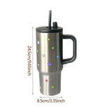 Maxbell Portable Insulated Tumbler Stainless Steel Water Bottle for Outdoor Home Car Silvery with Handle