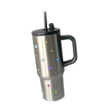 Maxbell Portable Insulated Tumbler Stainless Steel Water Bottle for Outdoor Home Car Silvery with Handle