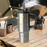 Maxbell Portable Insulated Tumbler Stainless Steel Water Bottle for Outdoor Home Car Silvery with Handle