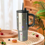 Maxbell Portable Insulated Tumbler Stainless Steel Water Bottle for Outdoor Home Car Silvery with Handle