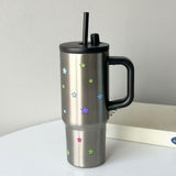 Maxbell Portable Insulated Tumbler Stainless Steel Water Bottle for Outdoor Home Car Silvery with Handle