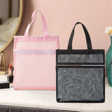 Maxbell Mesh Shower Tote Portable Bath Organizer with Zipper for Dorm College Summer black