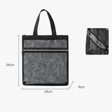 Maxbell Mesh Shower Tote Portable Bath Organizer with Zipper for Dorm College Summer black
