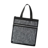 Maxbell Mesh Shower Tote Portable Bath Organizer with Zipper for Dorm College Summer black