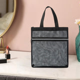 Maxbell Mesh Shower Tote Portable Bath Organizer with Zipper for Dorm College Summer black