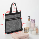 Maxbell Mesh Shower Tote Portable Bath Organizer with Zipper for Dorm College Summer black