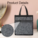 Maxbell Mesh Shower Tote Portable Bath Organizer with Zipper for Dorm College Summer black