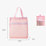 Maxbell Mesh Shower Tote Portable Bath Organizer with Zipper for Dorm College Summer Pink