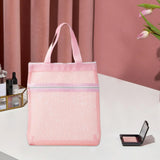 Maxbell Mesh Shower Tote Portable Bath Organizer with Zipper for Dorm College Summer Pink