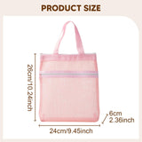 Maxbell Mesh Shower Tote Portable Bath Organizer with Zipper for Dorm College Summer Pink