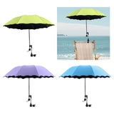 Maxbell Beach Umbrella with Adjustable Clamp Parasol for Beach Swimming Pool Terrace Green
