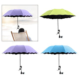 Maxbell Beach Umbrella with Adjustable Clamp Parasol for Beach Swimming Pool Terrace Green