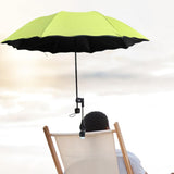 Maxbell Beach Umbrella with Adjustable Clamp Parasol for Beach Swimming Pool Terrace Green